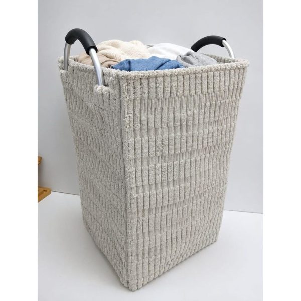 Velvet Corduroy Laundry Basket 42x38x38cm