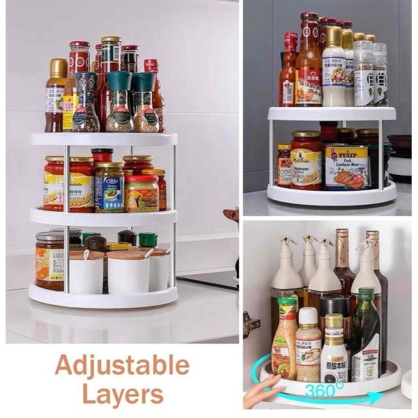 3 Layer 360 Rotating Makeup Storage Rack