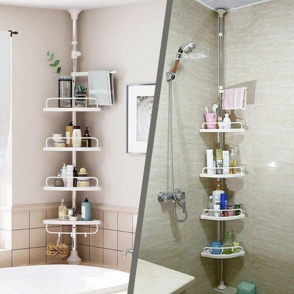 4 Tier Adjustable Telescopic Corner Shelf